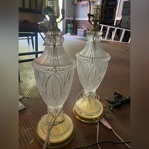 Antique crystal lamps